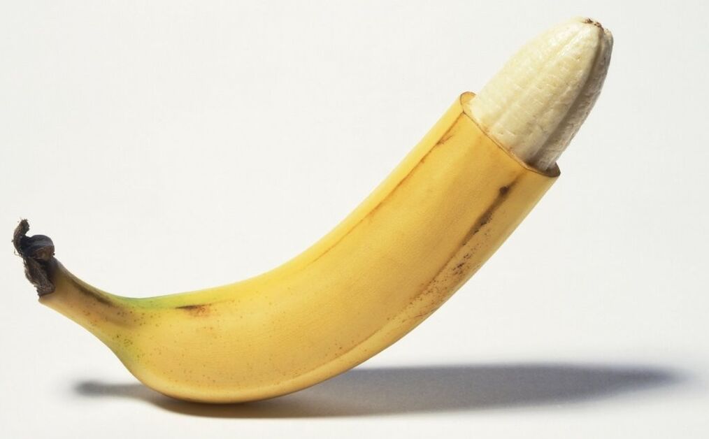 Banane imitiert Schwanz und Vergrößerung